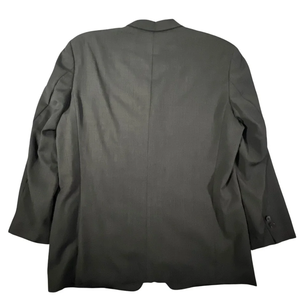 Hugo Boss Blazer Mens 42R Gray Pinpoint Super 100 Wool 3-Button Suit Coat Jacket